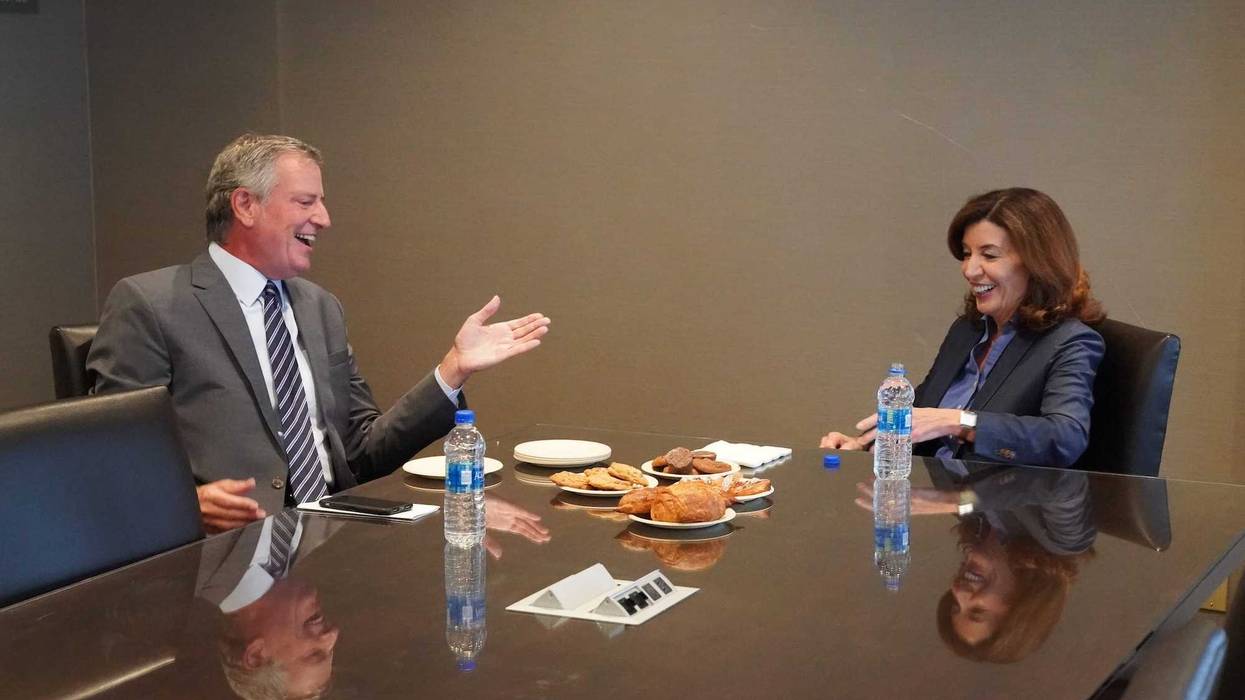 Mayor Bill de Blasio and incoming Gov. Kathy hochul meet on Tuesday, Aug. 17, 2021 to discuss pressing issues in the city before she takes office.