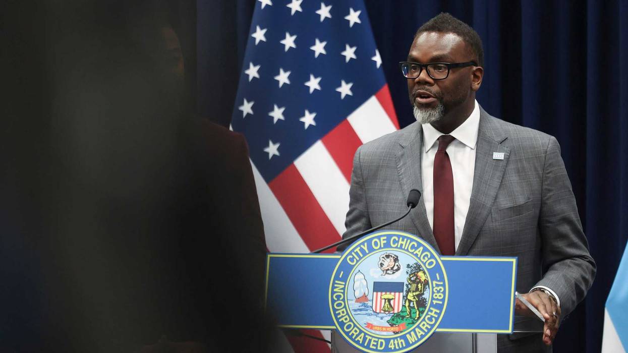 Mayor Brandon Johnson speaks during a media availability following Chicago City Council meeting at City Hall on Wednesday, Nov. 1, 2023.