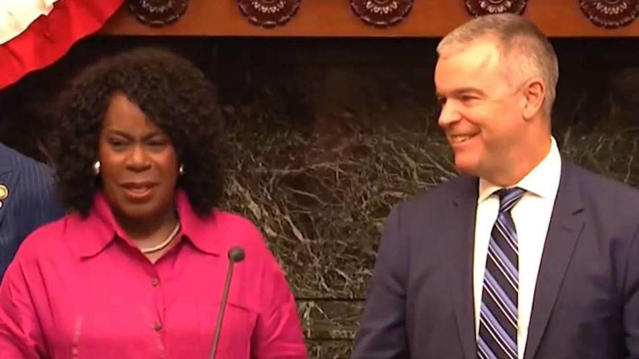 Mayor Cherelle Parker and outgoing managing director Adam Thiel