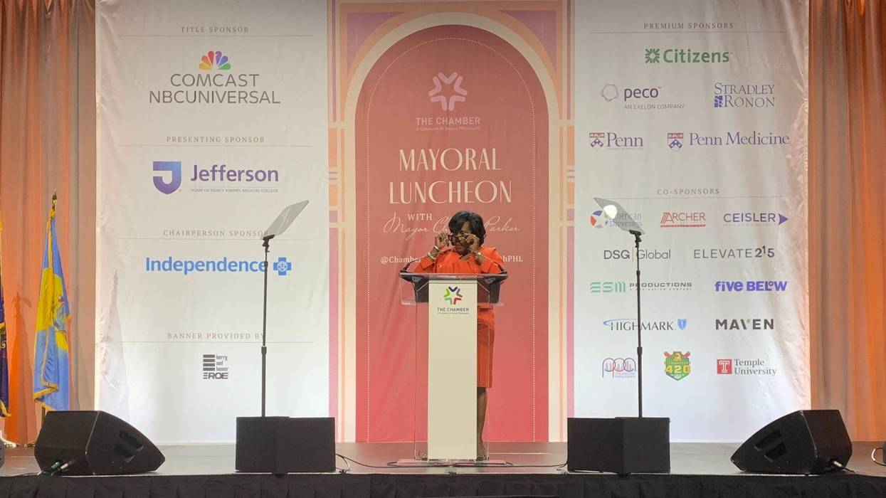 Mayor Cherelle Parker speaks at the Chamber for Commerce of Greater Philadelphia's Mayoral Luncheon.