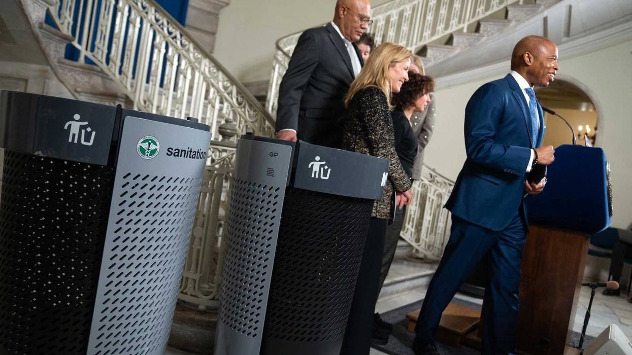 Mayor Eric Adams announces funding will be restored to maintain 23,000 New York City Department of Sanitation (DSNY) litter baskets and allow DSNY to continue installing its Litter Basket of the Future.