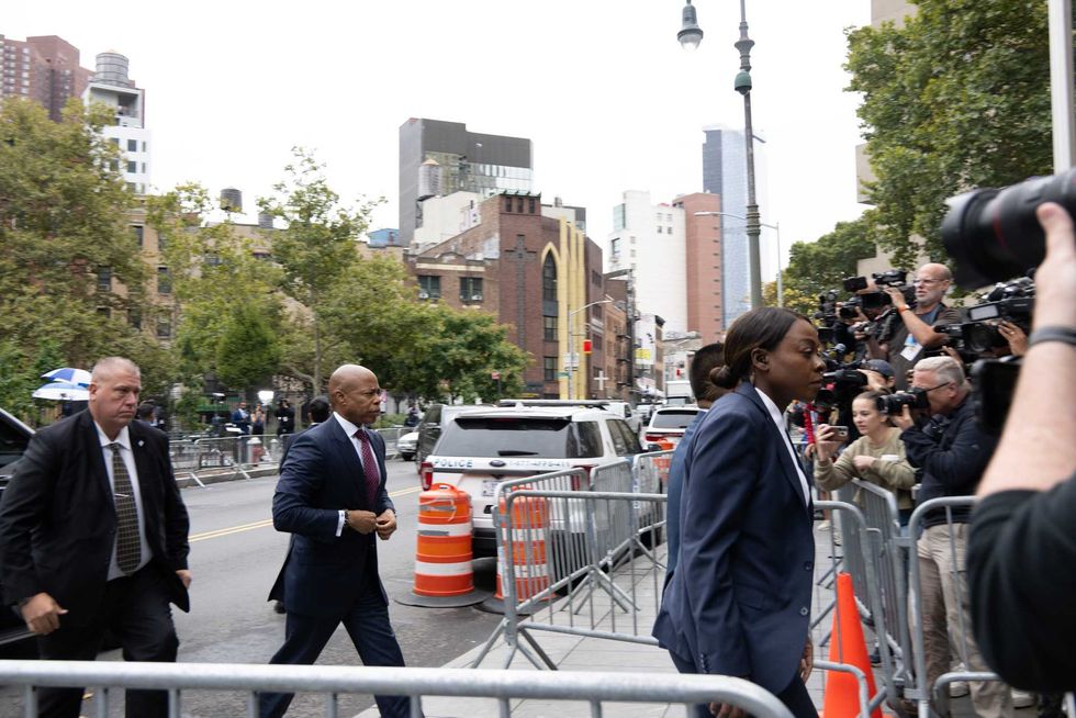 Mayor Eric Adams arrives outside the NY Federal Court in Manhattan, NY on Sept. 27, 2024.