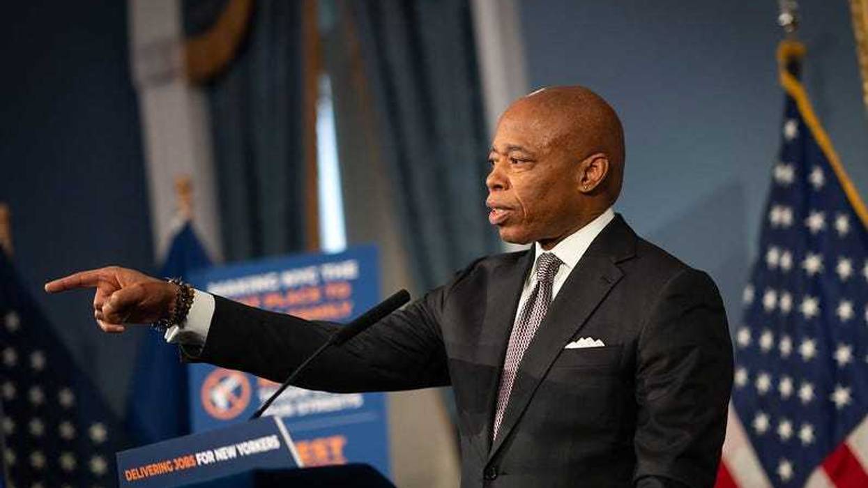 Mayor Eric Adams holds an in-person media availability at City Hall on Feb. 5, 2025.