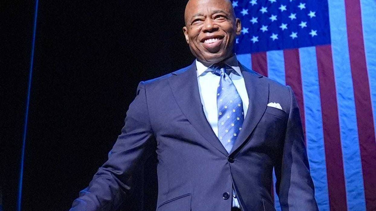 Mayor Eric Adams speaks to hundreds inside the historic Apollo Theater of Harlem on Jan. 9, 2025