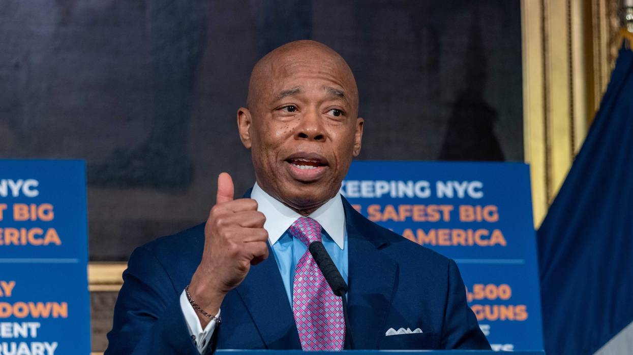 Mayor Eric Adams speaks to the media during a press conference at City Hall on March 3, 2025