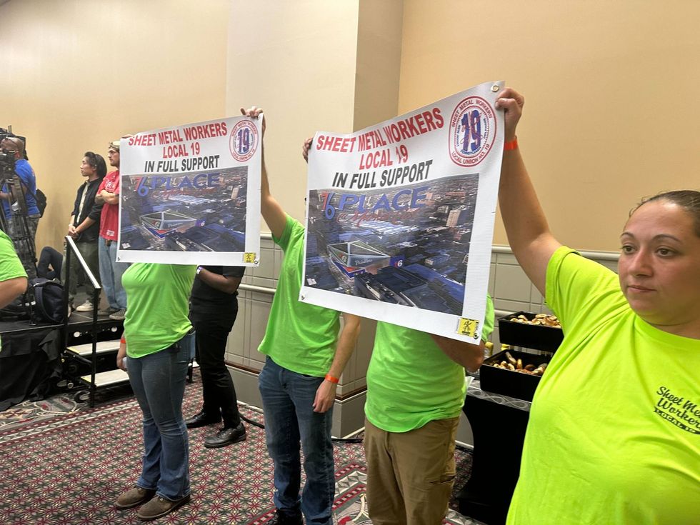 mayor hears from supporters and opponents of 76ers arena at crowded town hall