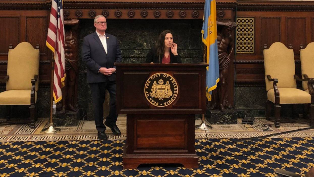 Mayor Jim Kenney and Law Department Chief of Litigation Renee Garcia