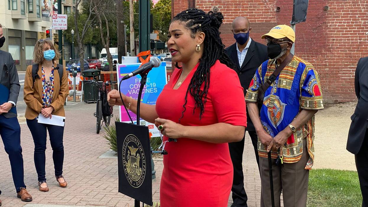 Mayor London Breed encouraged San Francisco residents to get vaccinated at a pop-up clinic.