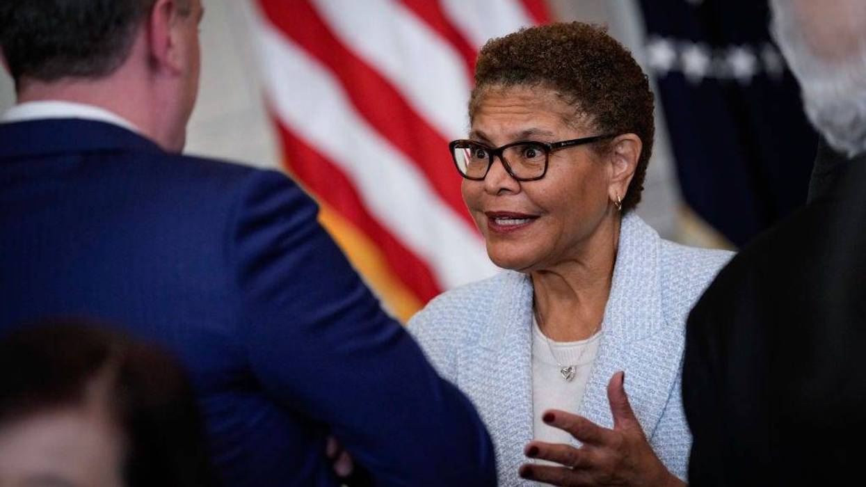 Mayor of Los Angeles Karen Bass attends an event with bipartisan mayors attending the U.S. Conference of Mayors Winter Meeting, in the East Room of the White House January 19, 2024 in Washington, DC.