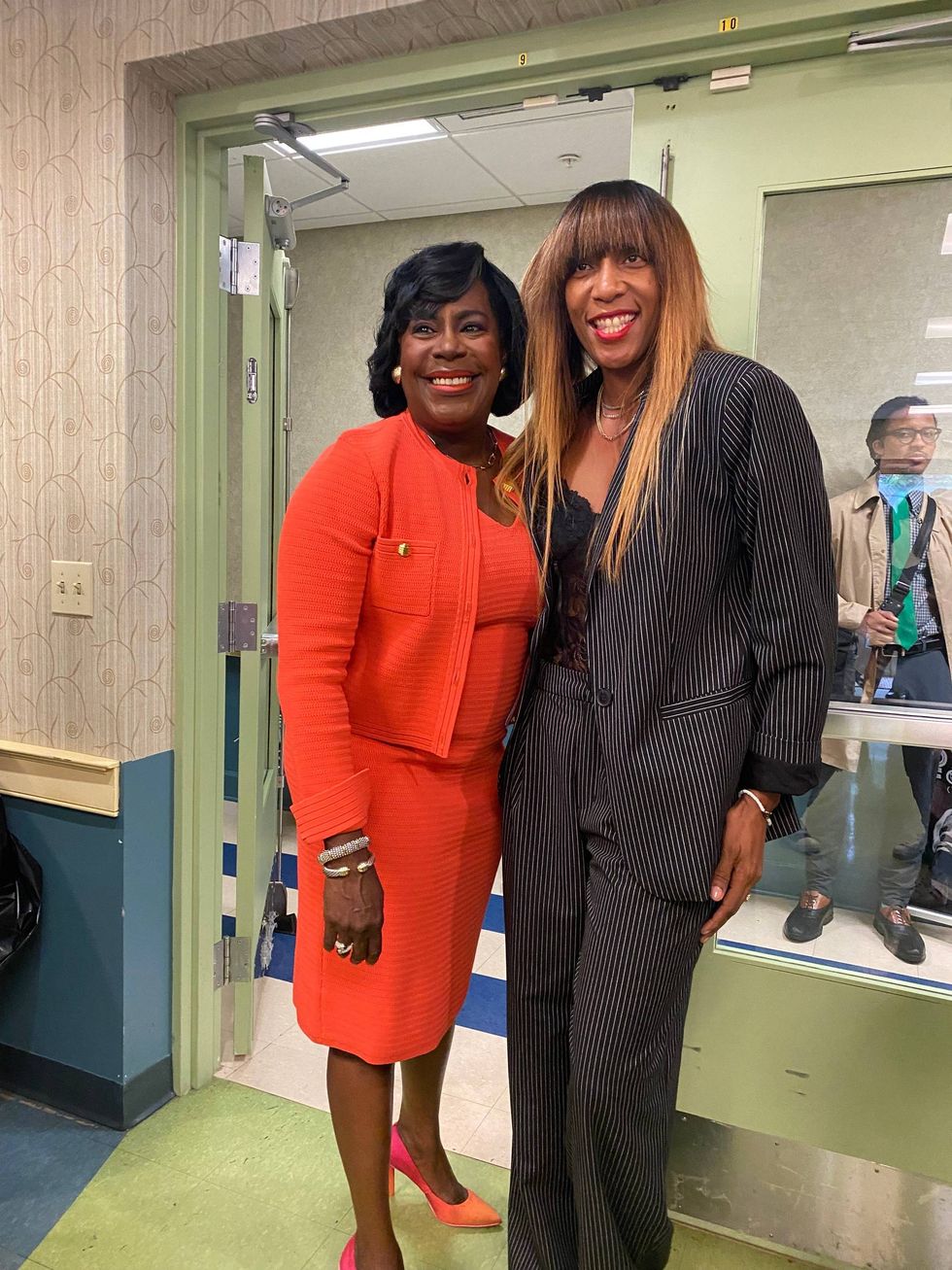 Mayor Parker and Oshunbumi "Bumi" Fernandez-West