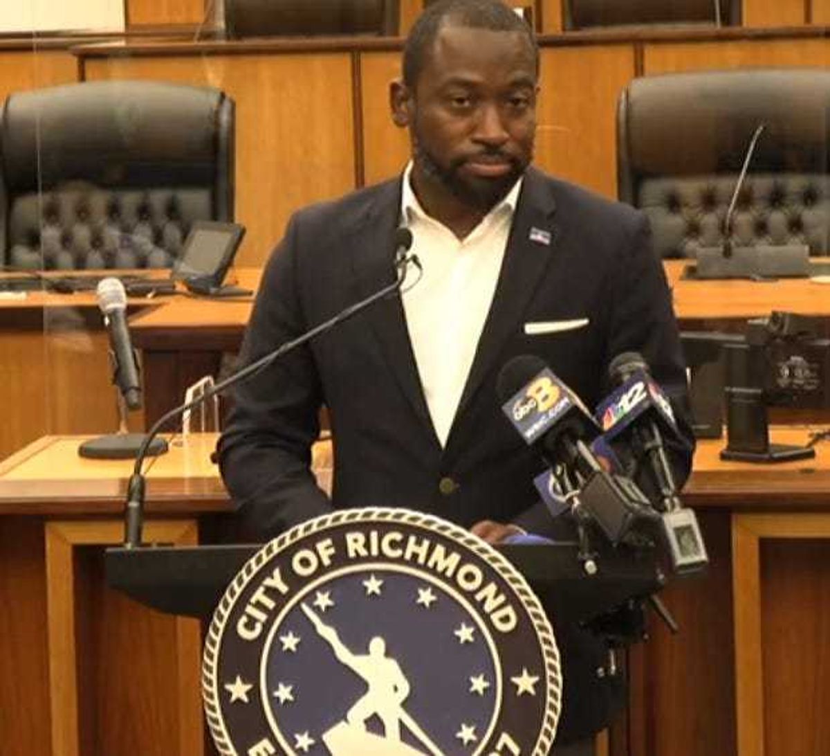 Mayor Stoney at a virtual press conference