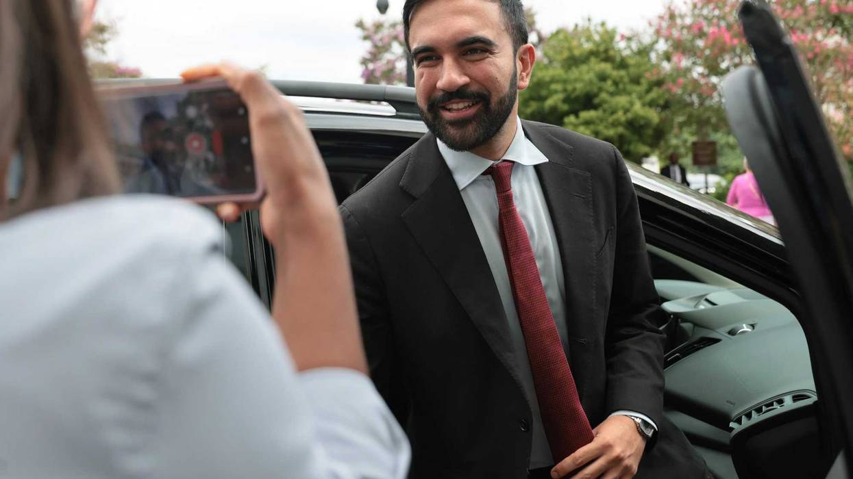 Mayoral Candidate Zohran Mamdani briefly speaks with reporters as he leaves the Dirksen Senate Office Building on July 16, 2025 in Washington, DC