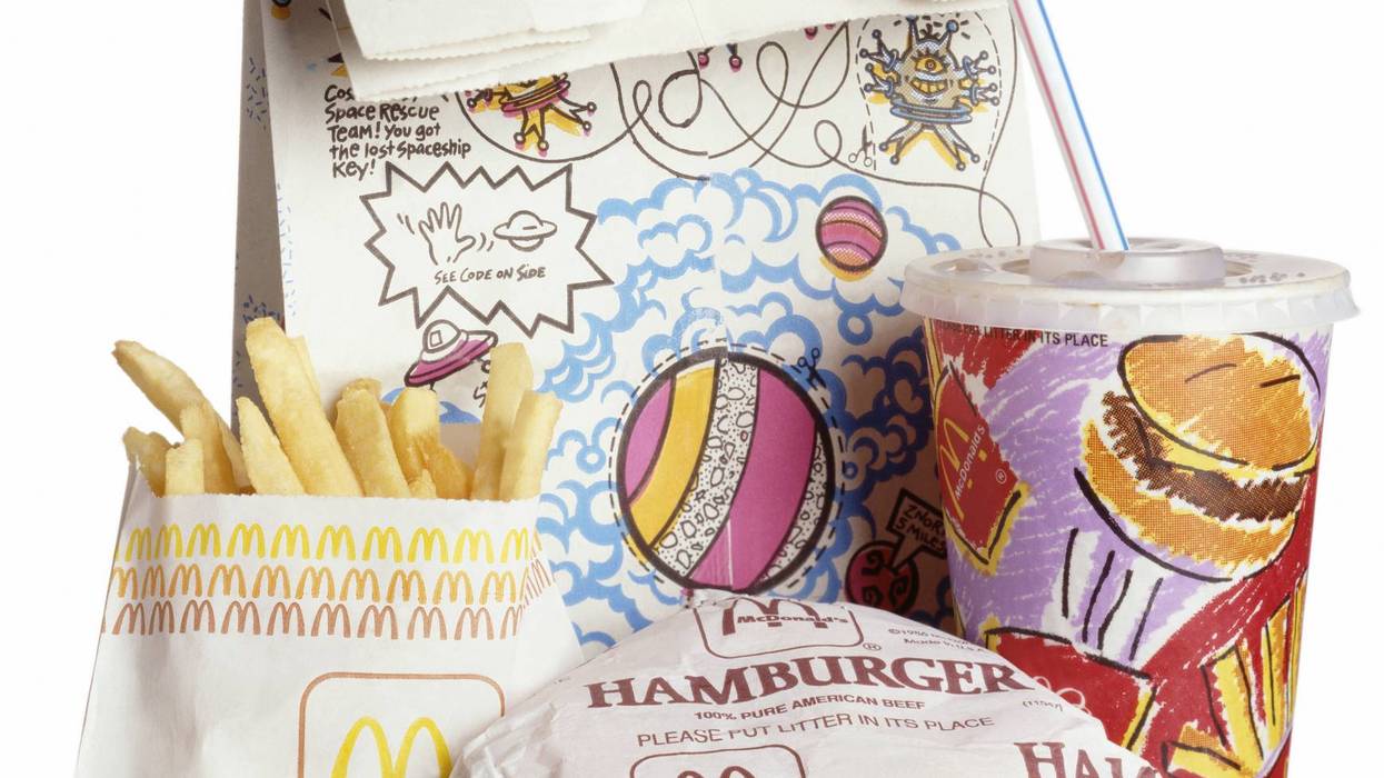 McDonald's Happy Meal on white