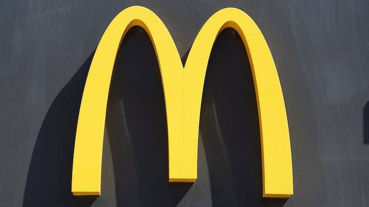 McDonald's logo on sign of building