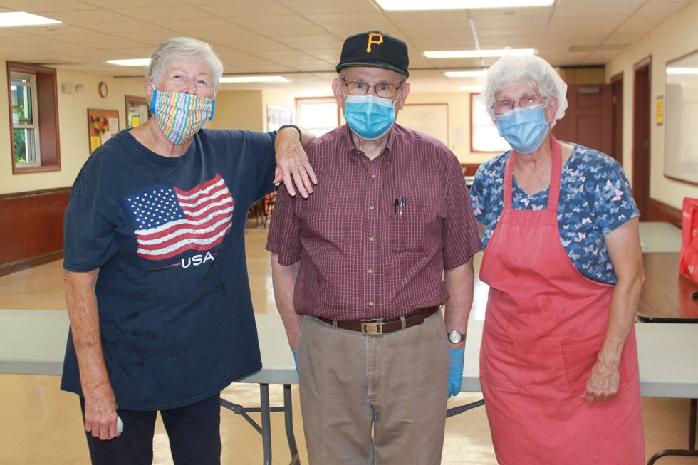 McKnight Meals on Wheels volunteers Anita Guenin, Dave Jameson and Mitzi Kopnicky.