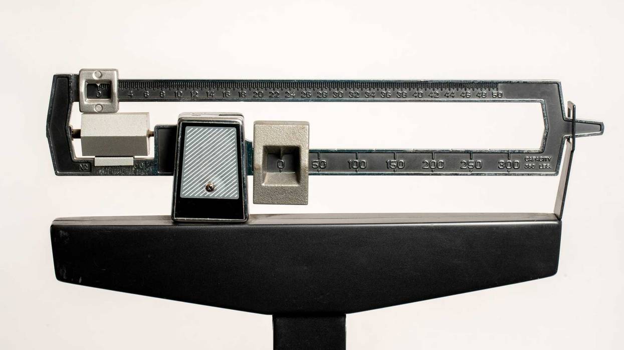 Medical Weight Scale isolated on white counterbalance