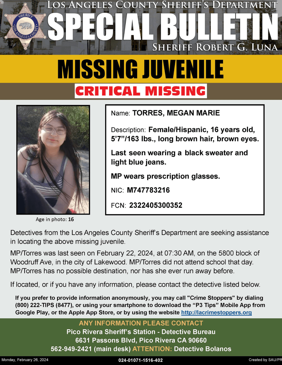 Megan Marie Torres missing