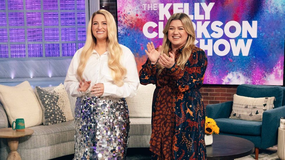 Kelly Clarkson and Meghan Trainor bonded over 'fuzzy wuzzy' facial hair