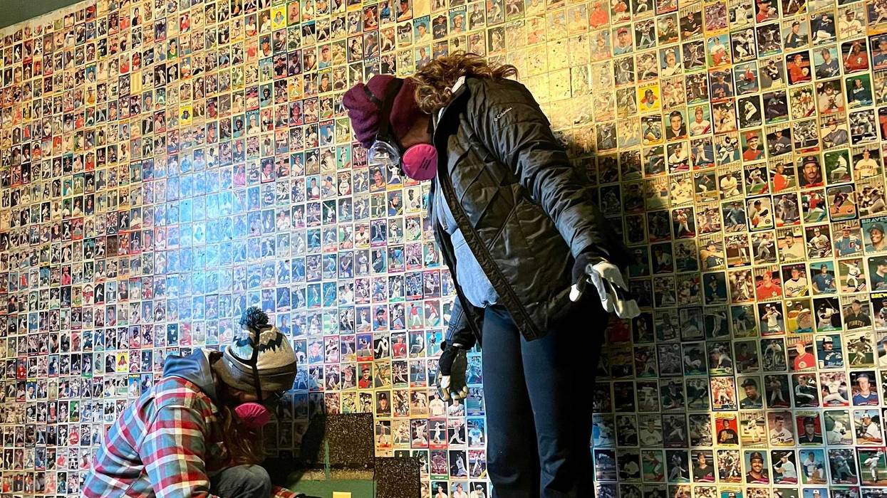 Melissa Brodt and the baseball card wall