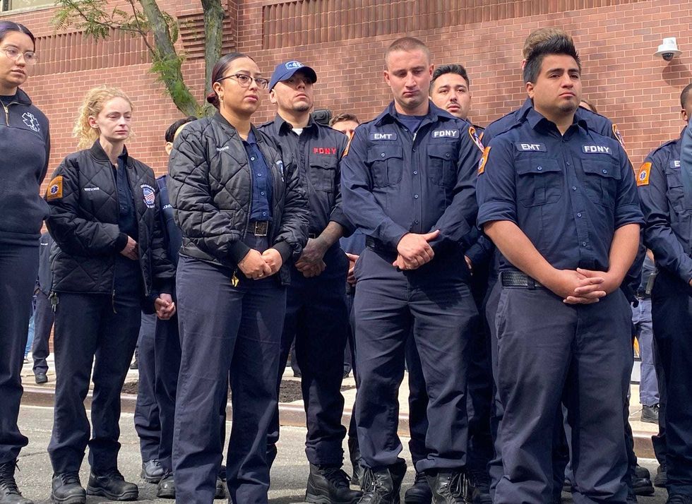 Members of FDNY EMS Station 49 during Friday morning