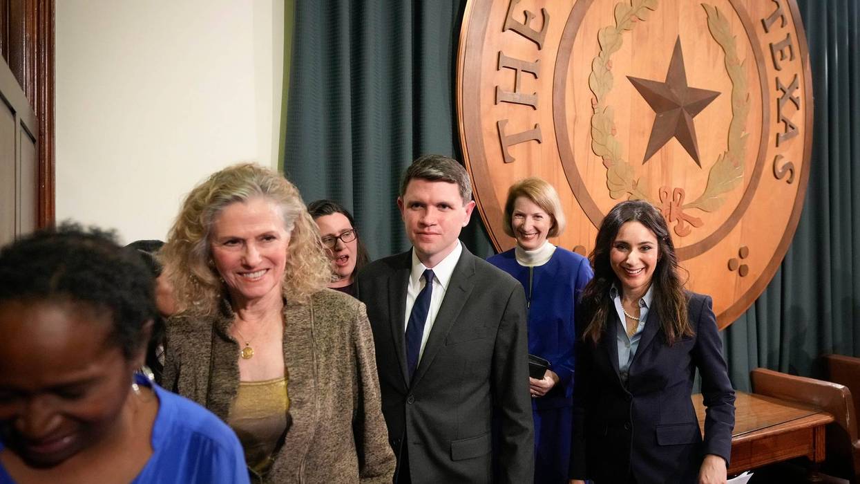 Members of the House Democratic Caucus, left to right, Rep. Sheryl Cole, D - Austin, Rep. Donna Howard, D - Austin, Rep. Erin Zwiener, D - Driftwood, Rep. James Talarico, D - Austin, Rep Vikki Goodwin, D - Austin, and Rep. Gina Hinojosa, D - Austin, leave after a news conference at the Capitol Monday, January 13, 2025.