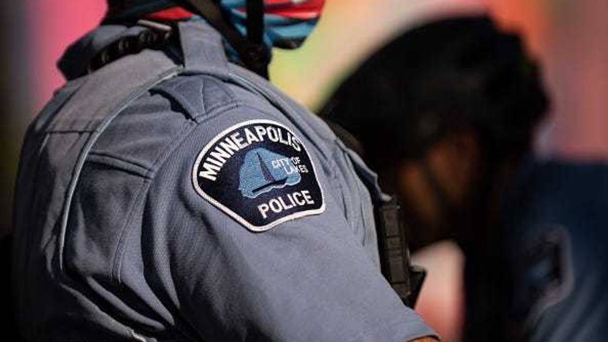Members of the Minneapolis Police Department monitor a protest on June 11, 2020 in Minneapolis, Minnesota. The MPD has been under scrutiny from residents and local city officials after the death of George Floyd in police custody on May 25.