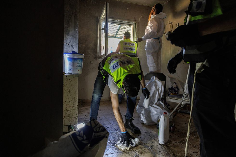 members of Zaka in Holit, Israel