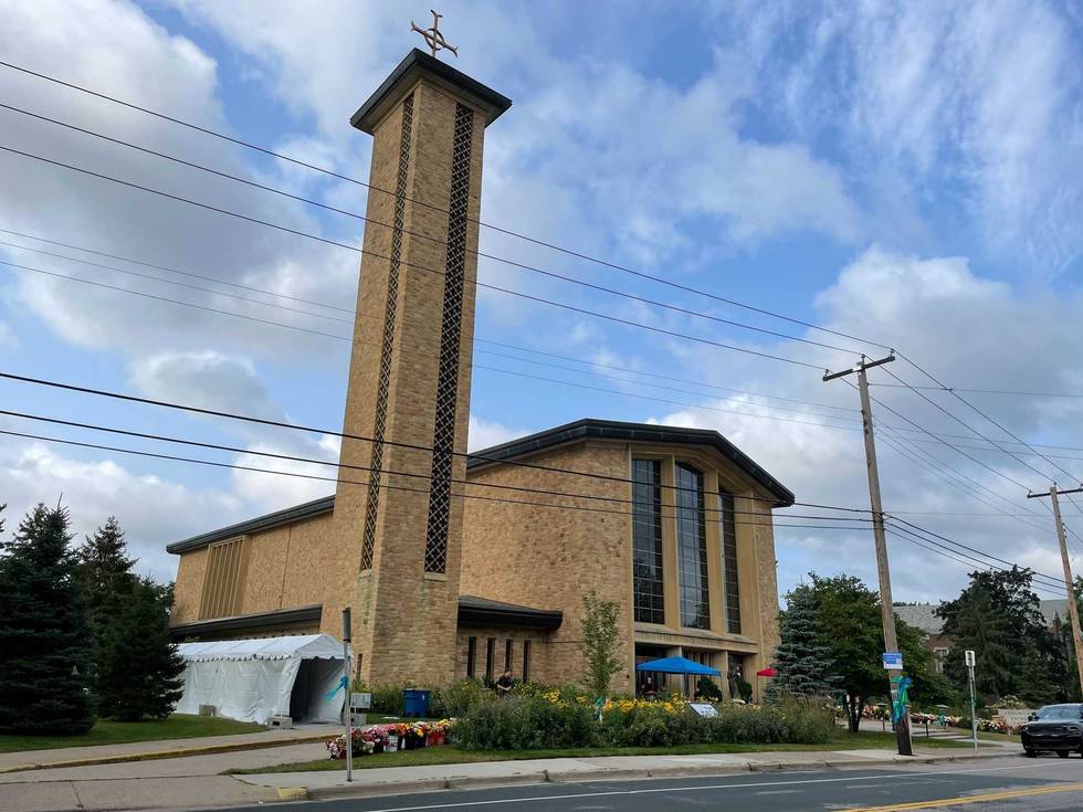 Memorial Blood Centers is hosting a blood drive this afternoon just one block west of Annunciation Catholic Church were two children were killed and 21 other were injured.
