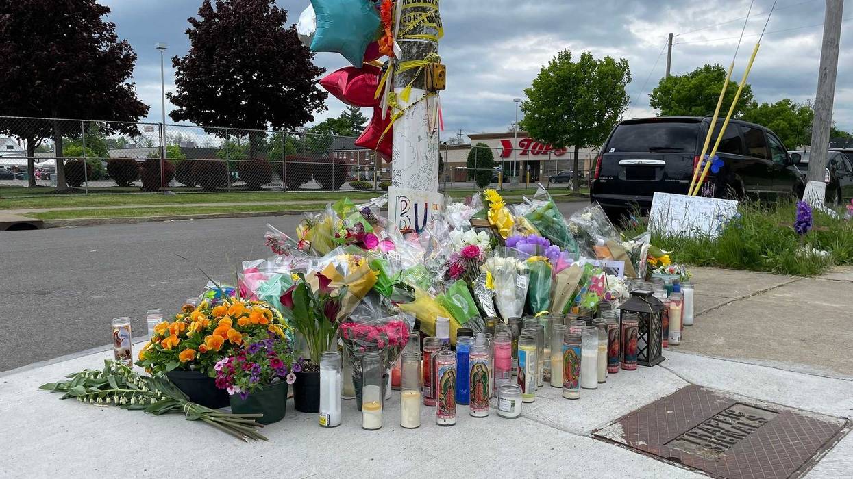 Memorial site outside the Tops Friendly Market on Jefferson Avenue