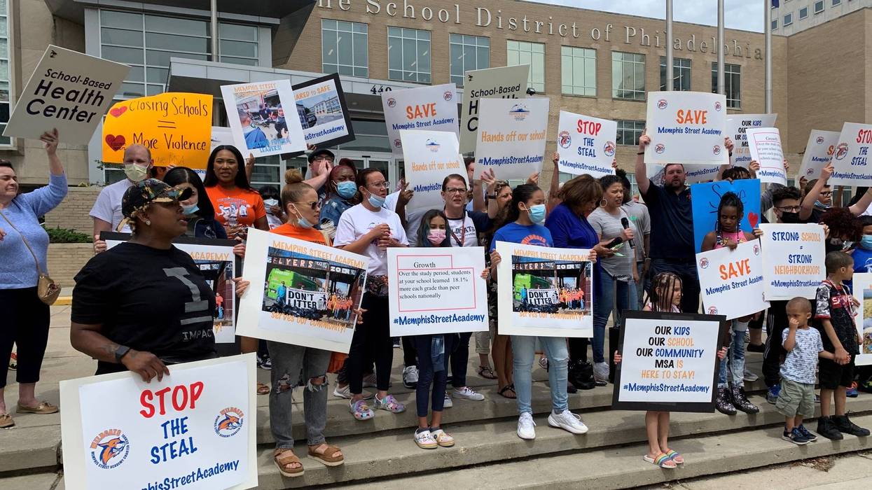 Memphis Street Academy parents and supporters on Tuesday protested the potential removal of their charter by the Board of Education for the School District of Philadelphia.