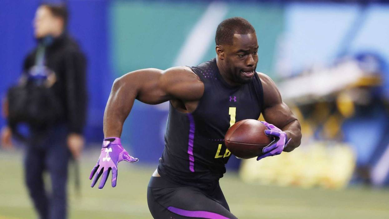 Memphis Tigers linebacker Genard Avery participates in work out drills during the 2018 NFL Combine at Lucas Oil Stadium