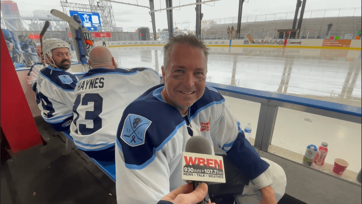 Meteorologist Aaron Mentkowski at the 11 Day Power Play at Buffalo Riverworks