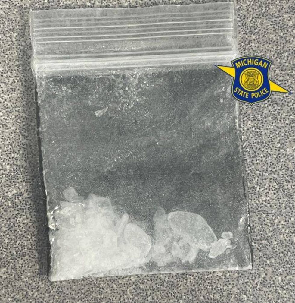 Meth found by MSP during an arrest in Blair Township.