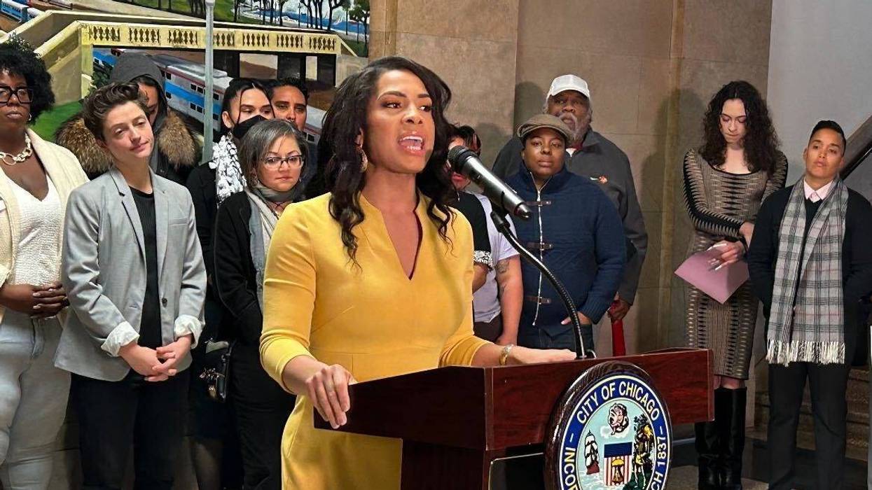 Metropolitan Water Reclamation District Commissioner Precious Brady-Davis, the first Black trans woman elected to countywide office in Cook County, speaks at a news conference at Chicago City Hall on Transgender Day of Remembrance.