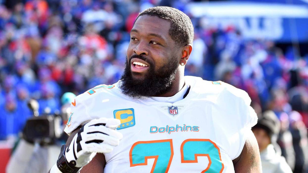 Miami Dolphins offensive tackle Terron Armstead before playing against the Buffalo Bills in a NFL wild card game at Highmark Stadium.