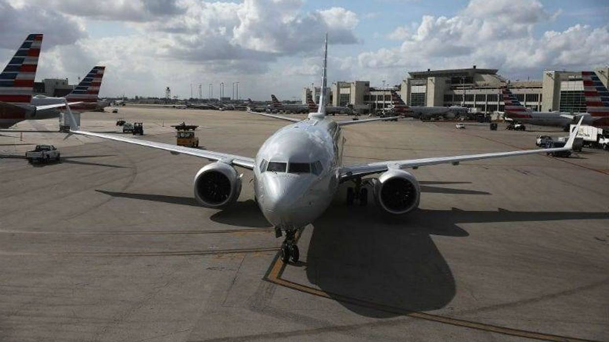 MIAMI, FLORIDA - MARCH 13: An American Airlines Boeing 737 Max 8 is seen as it pulls into its gate after arriving at the Miami International Airport from LaGuardia Airport on March 13, 2019 in Miami, Florida.
