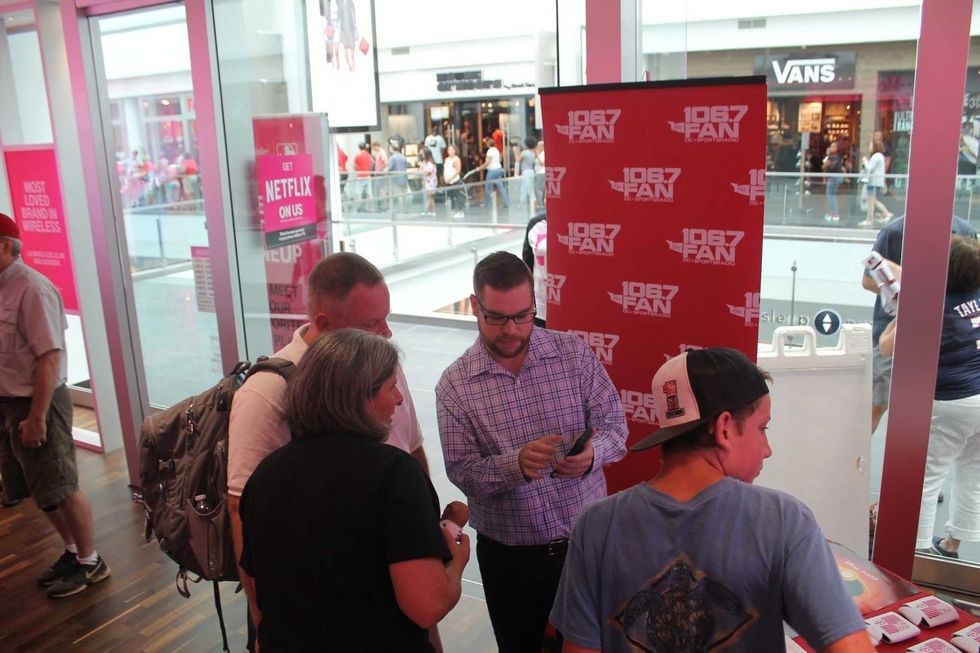 Michael A. Taylor, of the Washington Nationals, joins 106.7 The Fan's Grant Paulsen to meet and greet fans at T-Mobile in Pentagon City.