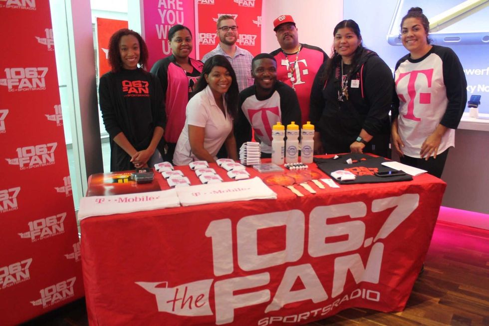 Michael A. Taylor, of the Washington Nationals, joins 106.7 The Fan's Grant Paulsen to meet and greet fans at T-Mobile in Pentagon City.