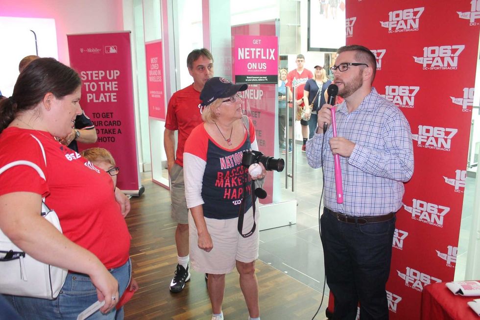 Michael A. Taylor, of the Washington Nationals, joins 106.7 The Fan's Grant Paulsen to meet and greet fans at T-Mobile in Pentagon City.