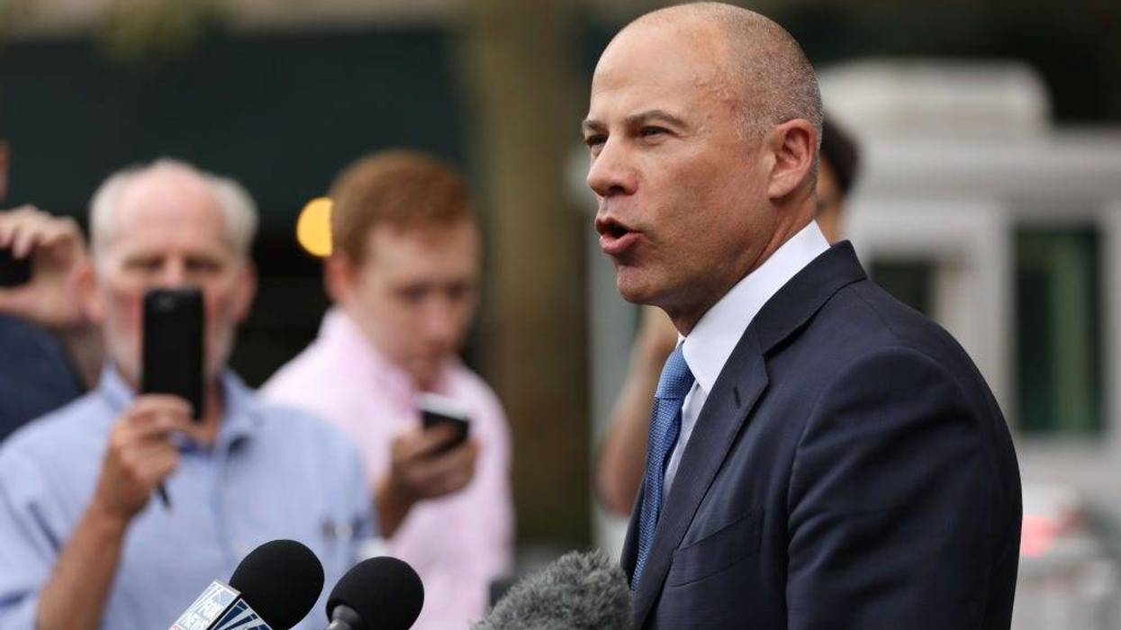 Michael Avenatti speaks to the media outside of a New York courthouse after a hearing in a case where he is accused of stealing $300,000 from a former client, adult-film actress Stormy Daniels on July 23, 2019 in New York City. The lawyer is scheduled to appear Wednesday in a Santa Ana court for his second trial in only a month.