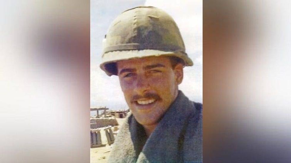 Michael Crescenz and a fellow soldier, base camp, South Vietnam, 1968.