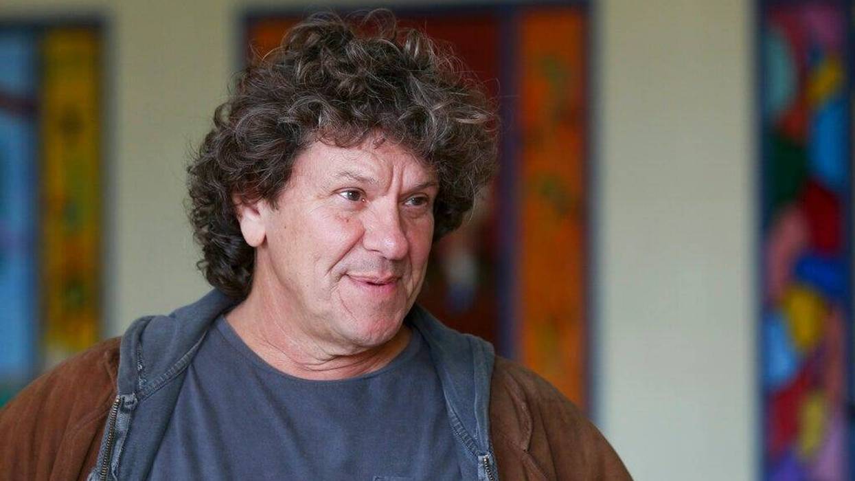 Michael Lang speaks during a tour at the former Zena Elementary School in Woodstock, N.Y.