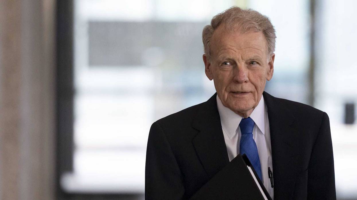 Michael Madigan leaves court