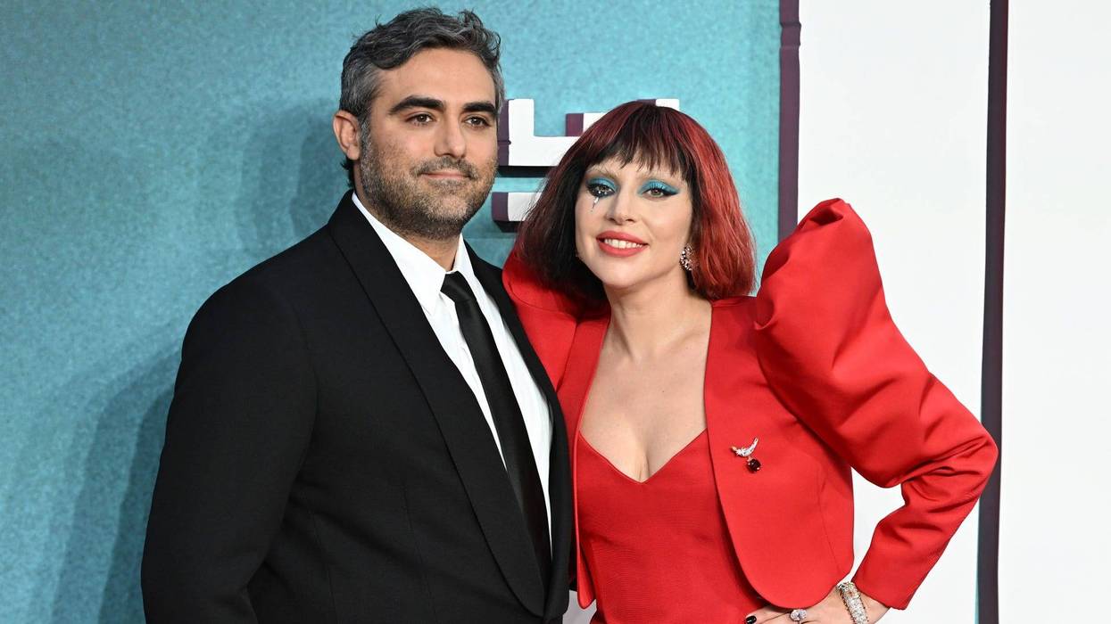 Michael Polansky and Lady Gaga attend the UK Premiere of "Joker Folie à Deux" at the Cineworld Leicester Square on September 25, 2024 in London, England.
