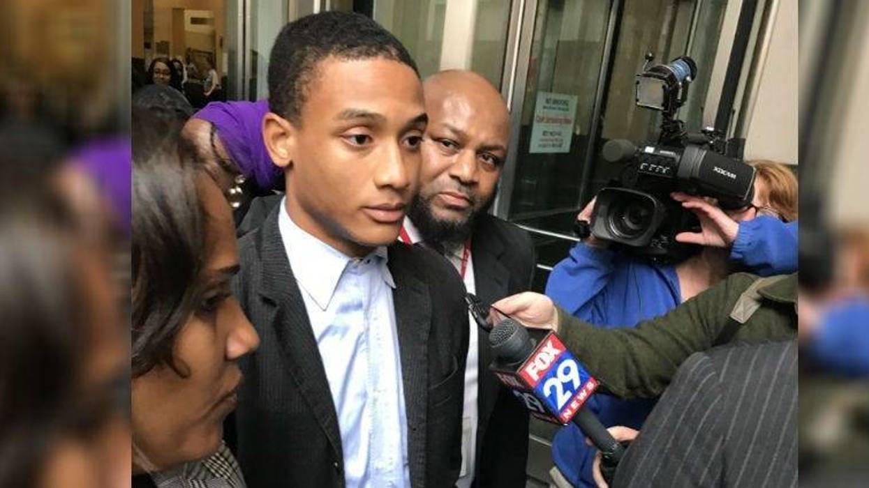 Michael White walking out of court.