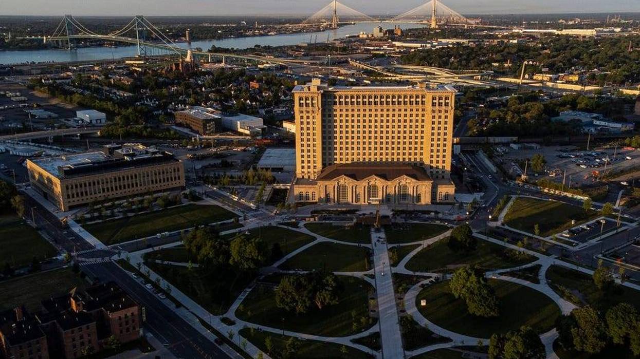 Michigan Central Station in Detroit during sunrise on Thursday, May 30, 2024.