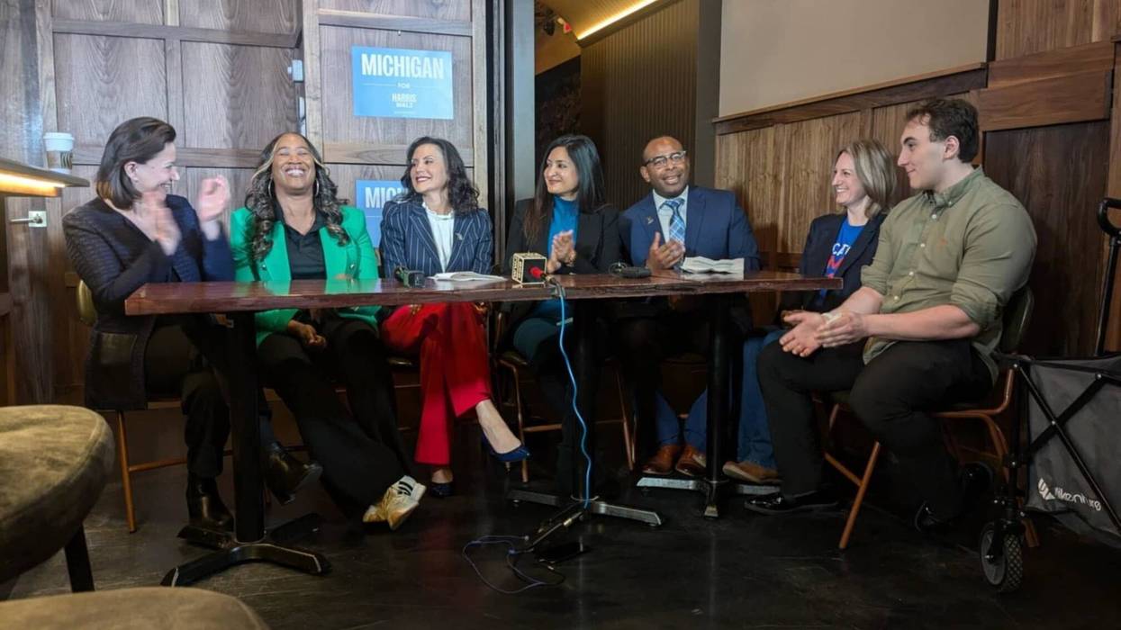 Michigan Gov. Gretchen Whitmer meets with small business owners in Rochester.