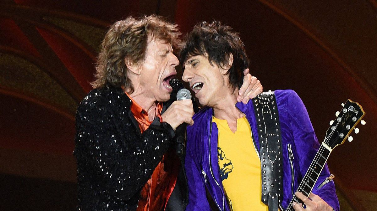 Mick Jagger and Ronnie Wood of The Rolling Stones