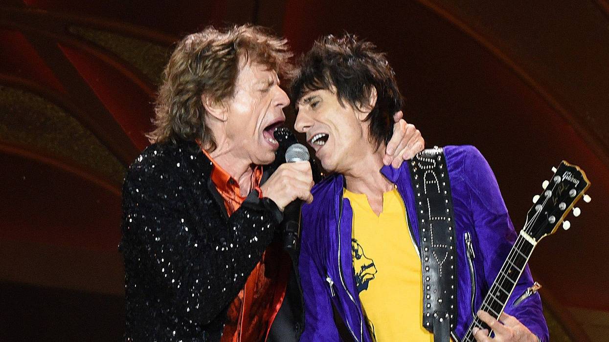 Mick Jagger and Ronnie Wood of The Rolling Stones