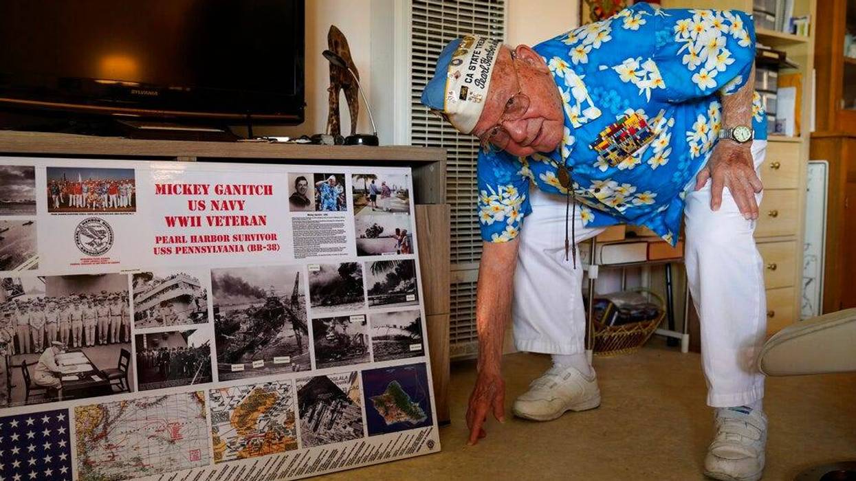 Mickey Ganitch, a 101-year-old survivor of the attack on Pearl Harbor